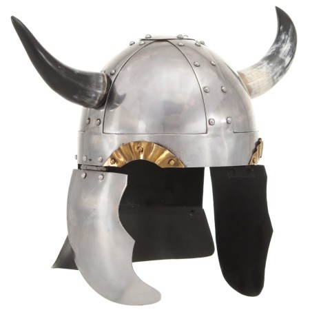 Casco vikingo fantasía LARP acero plateado de , Armas coleccionables - Ref: Foro24-286205, Precio: 75,10 €, Descuento: %