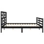Bed frame with black solid wood headboard 200x200 cm by vidaXL, Beds and slatted bases - Ref: Foro24-3194920, Price: 170,50 €...