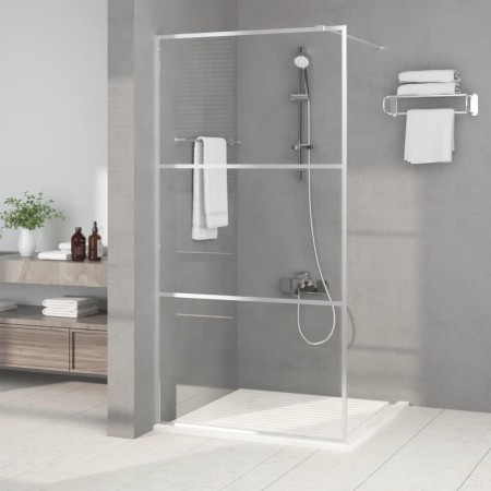 Mampara de ducha vidrio ESG transparente plateado 100x195 cm by , Shower walls and screens - Ref: Foro24-152117, Price: 135,2...