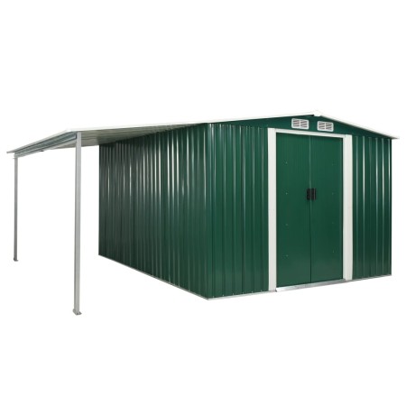 Cobertizo jardín puertas correderas acero verde 386x312x178 cm de , Cobertizos - Ref: Foro24-144033, Precio: 1,00 €, Descuent...