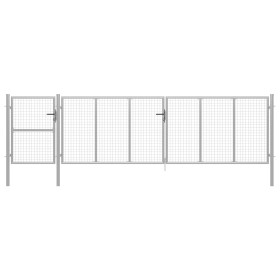 Puerta de jardín de acero plateado 500x125 cm by , garden gates - Ref: Foro24-144354, Price: 619,36 €, Discount: %