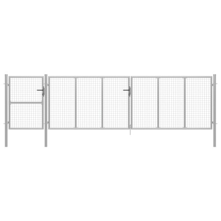 Puerta de jardín de acero plateado 500x125 cm by , garden gates - Ref: Foro24-144354, Price: 619,36 €, Discount: %