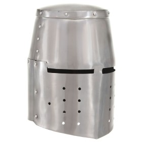 Casco de caballero medieval antiguo réplica LARP acero plateado de , Armas coleccionables - Ref: Foro24-286117, Precio: 59,56...