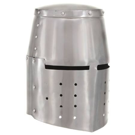 Casco de caballero medieval antiguo réplica LARP acero plateado de , Armas coleccionables - Ref: Foro24-286117, Precio: 59,56...