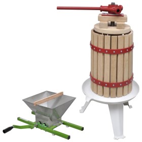 Conjunto de prensa y trituradora de frutas y vinos 2 piezas de , Producción de vino - Ref: Foro24-277148, Precio: 157,54 €, D...