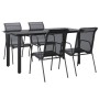 Juego de comedor para jardín 5 piezas acero y textilene negro de , Conjuntos de jardín - Ref: Foro24-3200694, Precio: 221,16 ...