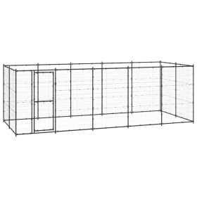 Perrera de exterior de acero 12,1 m² by , Dog kennels and fences - Ref: Foro24-3082299, Price: 478,46 €, Discount: %