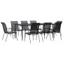 Juego de comedor para jardín 9 piezas acero y textilene negro von , Gartensets - Ref: Foro24-3200689, Preis: 389,03 €, Rabatt: %