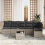 Conjunto de sofá de jardín 7 pcs Gris claro Poliratán