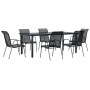 Juego de comedor para jardín 7 piezas acero y textilene negro de , Conjuntos de jardín - Ref: Foro24-3200696, Precio: 326,86 ...
