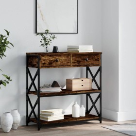 Mesa consola madera de ingeniería roble ahumado