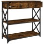Mesa consola madera de ingeniería roble ahumado 75x28x75 cm von , Seitentische - Ref: Foro24-834197, Preis: 83,94 €, Rabatt: %