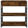 Mesa consola madera de ingeniería roble ahumado 75x28x75 cm von , Seitentische - Ref: Foro24-834197, Preis: 83,94 €, Rabatt: %