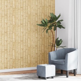Papel pintado 3D no tejido vetas de madera marrón