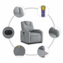 Sillón de masaje eléctrico reclinable elevable tela gris claro | Foro24.es | Tu tienda online para hogar, jardín y más Foro24.es
