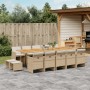 Set comedor de jardín con cojines 15 pzas ratán sintético beige | Foro24.es | Tu tienda online para hogar, jardín y más Foro24.es