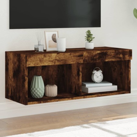 Mueble para TV con luces LED roble ahumado 80x30x30 cm | Foro24.es | Tu tienda online para hogar, jardín y más Foro24.es