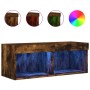 Mueble para TV con luces LED roble ahumado 80x30x30 cm | Foro24.es | Tu tienda online para hogar, jardín y más Foro24.es