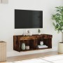 Mueble para TV con luces LED roble ahumado 80x30x30 cm | Foro24.es | Tu tienda online para hogar, jardín y más Foro24.es