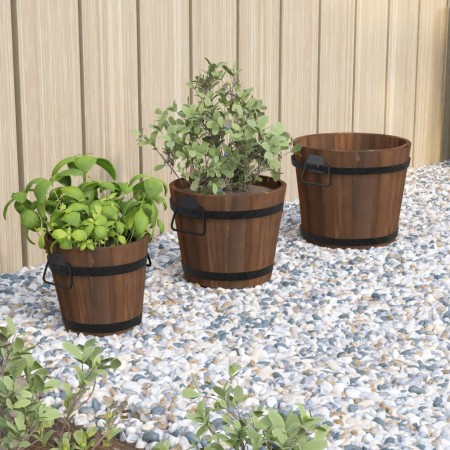 Juego de maceteros cubo de madera 3 piezas madera maciza abeto by , Pots and planters - Ref: Foro24-363362, Price: 36,11 €, D...