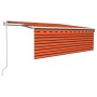 Toldo automático persiana LED sensor viento naranja marrón 4x3m von , Markisen - Ref: Foro24-3069315, Preis: 660,72 €, Rabatt: %