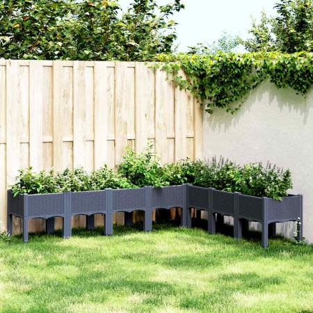 Jardinera con patas PP azul gris 200x160x42 cm | Foro24.es | Tu tienda online para hogar, jardín y más Foro24.es