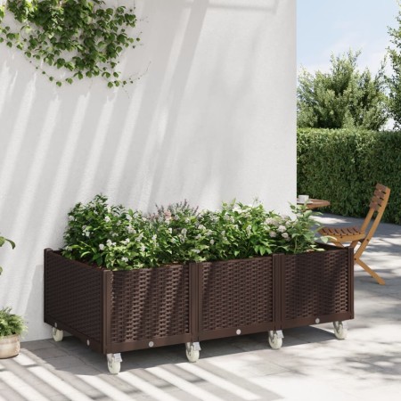 Jardinera con ruedas PP marrón 150x80x54 cm | Foro24.es | Tu tienda online para hogar, jardín y más Foro24.es