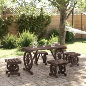 Juego de comedor de jardín 5 piezas madera maciza de abeto von , Gartensets - Ref: Foro24-3207140, Preis: 351,41 €, Rabatt: %
