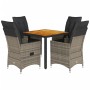 Set comedor de jardín 5 piezas con cojines ratán sintético gris by , Garden sets - Ref: Foro24-3276724, Price: 516,94 €, Disc...