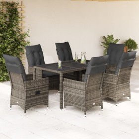 Set comedor jardín 7 pzas y cojines ratán sintético gris de , Conjuntos de jardín - Ref: Foro24-3276739, Precio: 781,02 €, De...