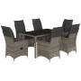 Set comedor jardín 7 pzas y cojines ratán sintético gris de , Conjuntos de jardín - Ref: Foro24-3276739, Precio: 781,02 €, De...