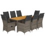 Set comedor jardín 9 pzas y cojines ratán sintético gris von , Gartensets - Ref: Foro24-3276730, Preis: 1,00 €, Rabatt: %
