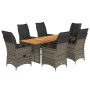 Set comedor jardín 7 pzas y cojines ratán sintético gris von , Gartensets - Ref: Foro24-3276732, Preis: 838,12 €, Rabatt: %