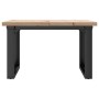 Mesa de centro marco O madera maciza pino y acero 70x70x40,5 cm de , Mesas de cocina y de comedor - Ref: Foro24-3282727, Prec...