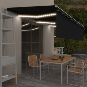 Toldo automático persiana LED sensor viento gris antracita 6x3m by , Awnings - Ref: Foro24-3069374, Price: 936,90 €, Discount: %