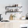 Soportes de estante 4 uds acero inoxidable negro 30x2,5x15,5 cm by , Shelves and shelves - Ref: Foro24-30304, Price: 24,79 €,...