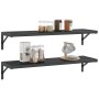Soportes de estante 4 uds acero inoxidable negro 30x2,5x15,5 cm by , Shelves and shelves - Ref: Foro24-30304, Price: 24,79 €,...