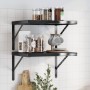 Estantes de pared 2 uds acero inoxidable negro 50x40 cm by , Shelves and shelves - Ref: Foro24-3214517, Price: 66,71 €, Disco...