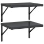 Estantes de pared 2 uds acero inoxidable negro 50x40 cm by , Shelves and shelves - Ref: Foro24-3214517, Price: 66,71 €, Disco...