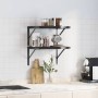 Estantes de pared 2 uds acero inoxidable negro 50x40 cm by , Shelves and shelves - Ref: Foro24-3214517, Price: 66,71 €, Disco...