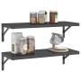 Estantes de pared 2 uds acero inoxidable negro 75x30 cm | Foro24.es | Tu tienda online para hogar, jardín y más Foro24.es