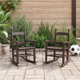 Mecedoras para niños 2 uds madera maciza de álamo