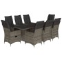 Set comedor jardín 9 pzas y cojines ratán sintético gris de , Conjuntos de jardín - Ref: Foro24-3276745, Precio: 1,00 €