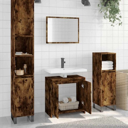 Set de muebles baño 2 pzas madera contrachapada roble ahumado de , Muebles de baño - Ref: Foro24-835697, Precio: 94,68 €, Des...