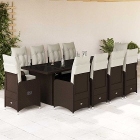 Set de mesa y sillas de jardín 11 pzs y cojines