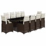 Set de mesa y sillas de jardín 11 pzs y cojines ratán PE marrón | Foro24.es | Tu tienda online para hogar, jardín y más Foro24.es