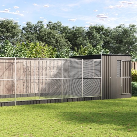 Pajarera con extensión acero plateado 704x303x216 cm | Foro24.es | Tu tienda online para hogar, jardín y más Foro24.es
