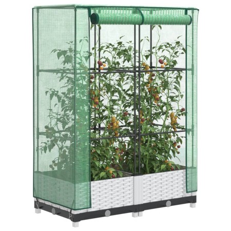 Arriate con cubierta invernadero aspecto ratán 80x40x123 cm von , Töpfe und Pflanzgefäße - Ref: Foro24-4015838, Preis: 58,12 ...