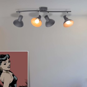 Lámpara de techo para 4 bombillas E27 negra y dorada de , Apliques de techo - Ref: Foro24-244413, Precio: 69,32 €