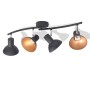 Lámpara de techo para 4 bombillas E27 negra y dorada de , Apliques de techo - Ref: Foro24-244413, Precio: 69,32 €